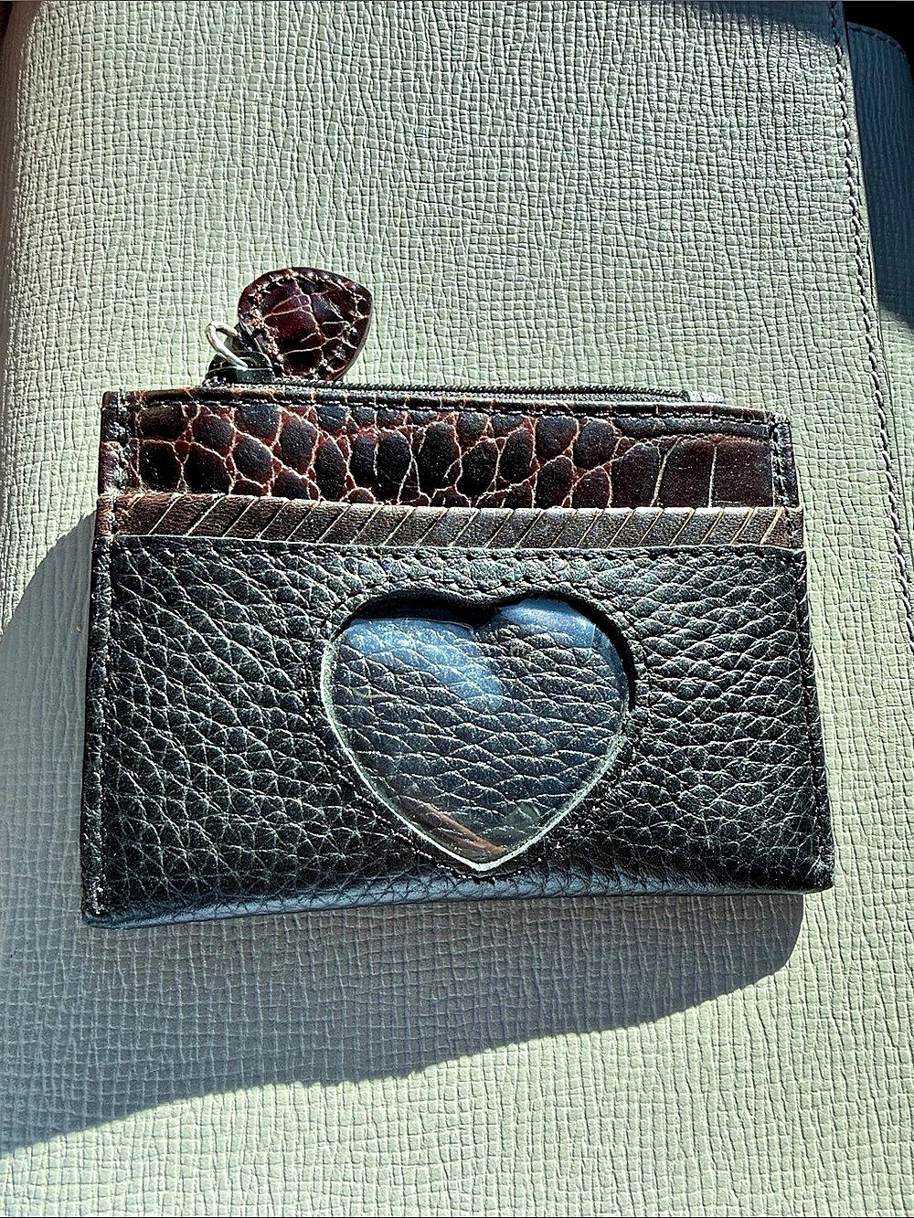 Brighton Black & Brown Croc Embossed Mini ID and Coin Purse